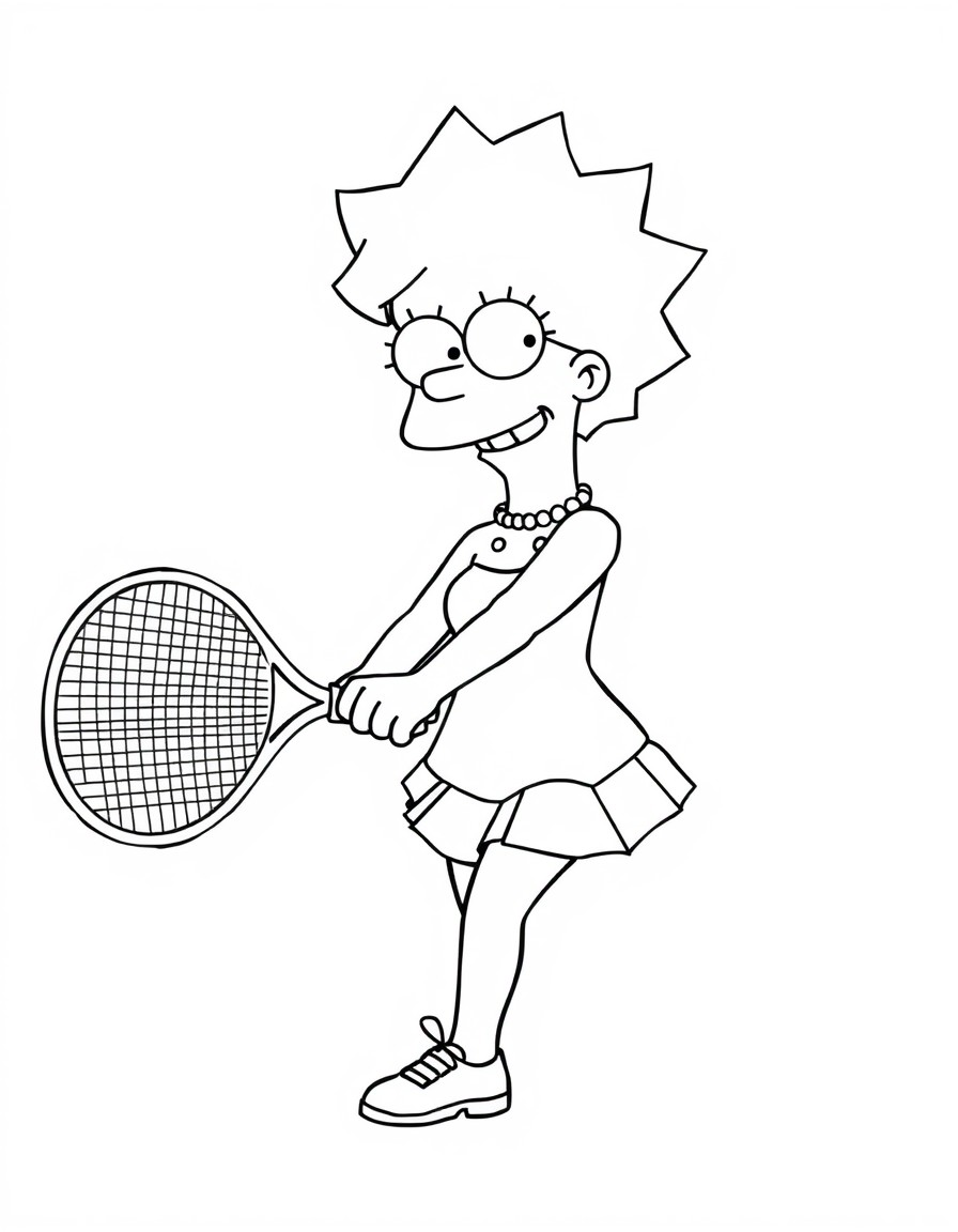 lisa simpson playing tennis