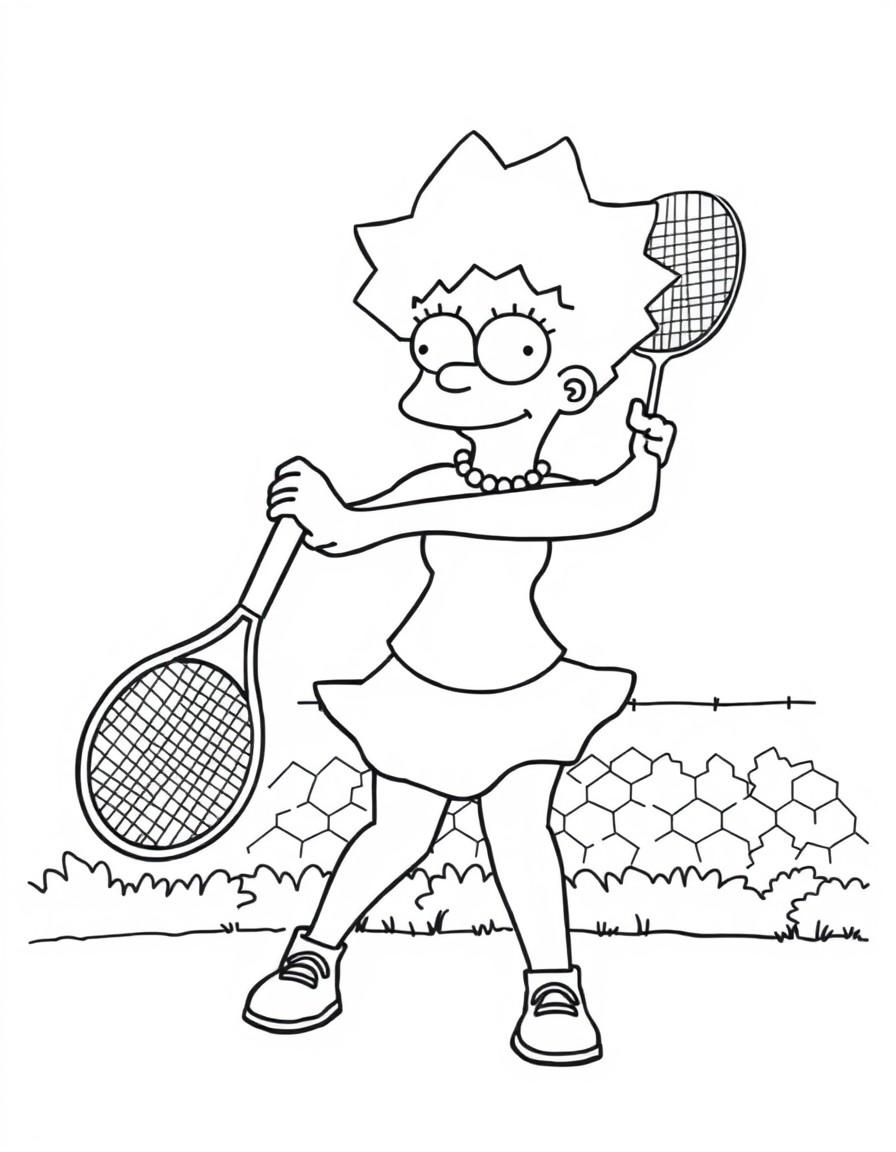 lisa simpson playing tennis