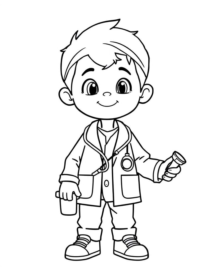 A doctor kid with equipments