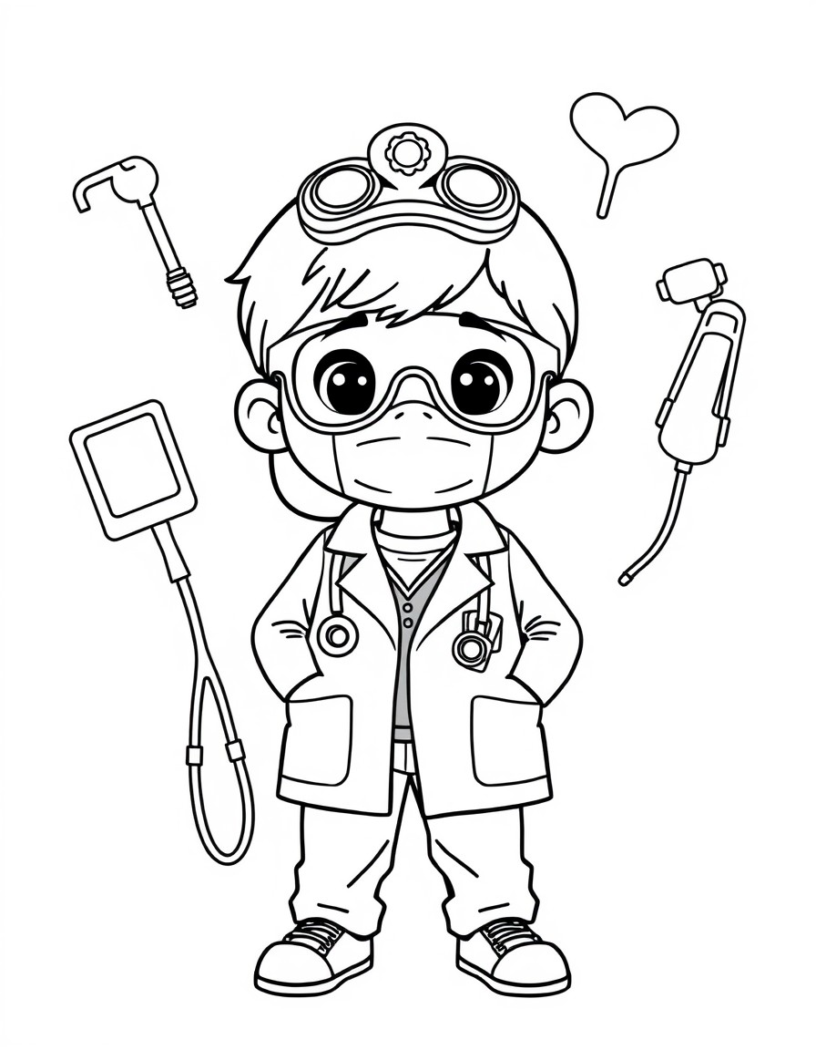 A doctor kid with all the equipments