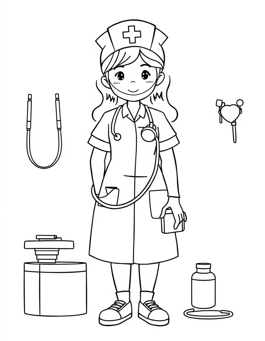 A nurse with all the equipments