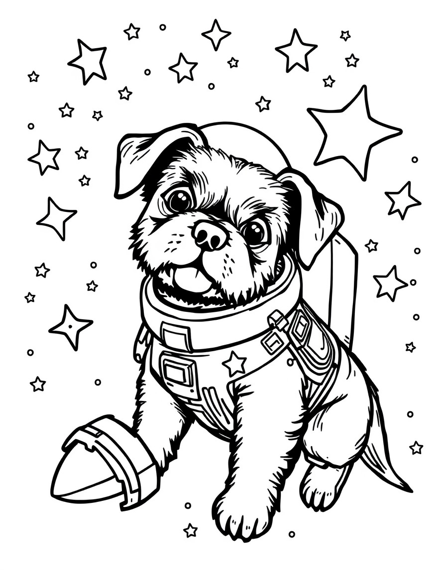 dog spaceship stars