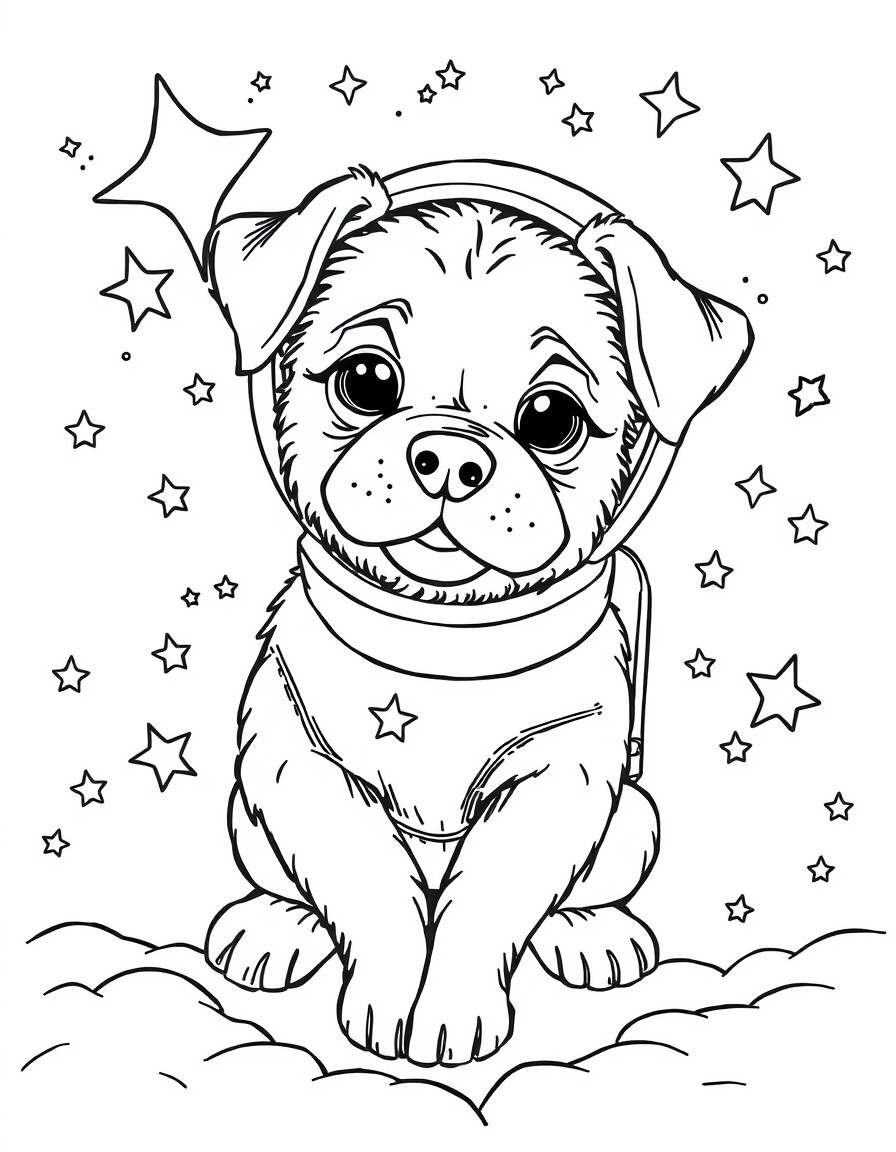 dog spaceship stars