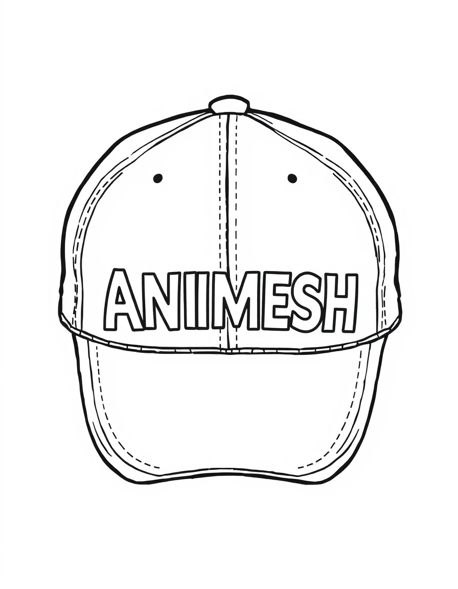 A Cap of Gradient Color with 'ANIMESH' written on it