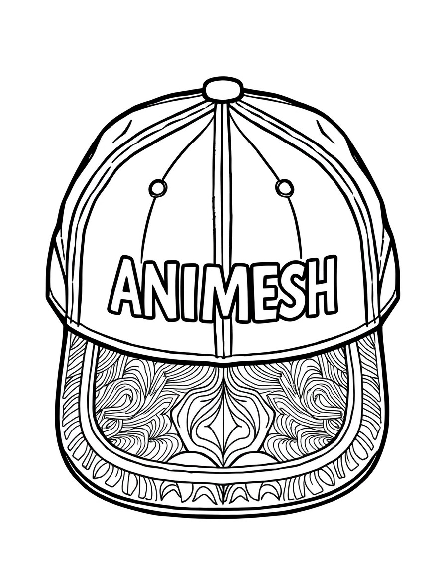 A Cap of Gradient Color with 'ANIMESH' written on it