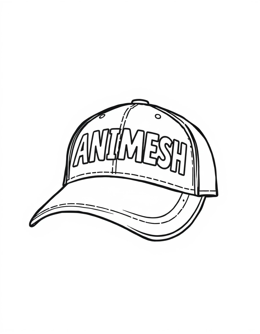A Cap of Gradient Color with 'ANIMESH' written on it