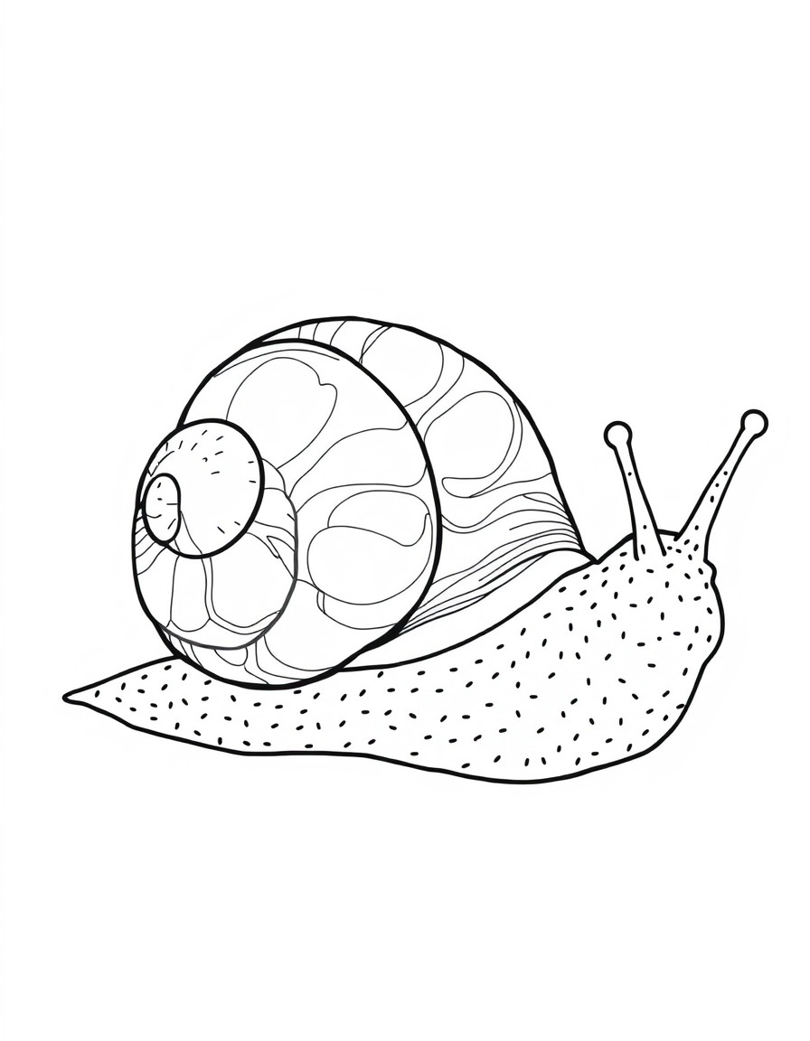 A snail with a shell that has a chimney