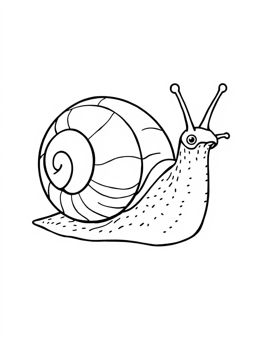 A snail with a shell that has a chimney