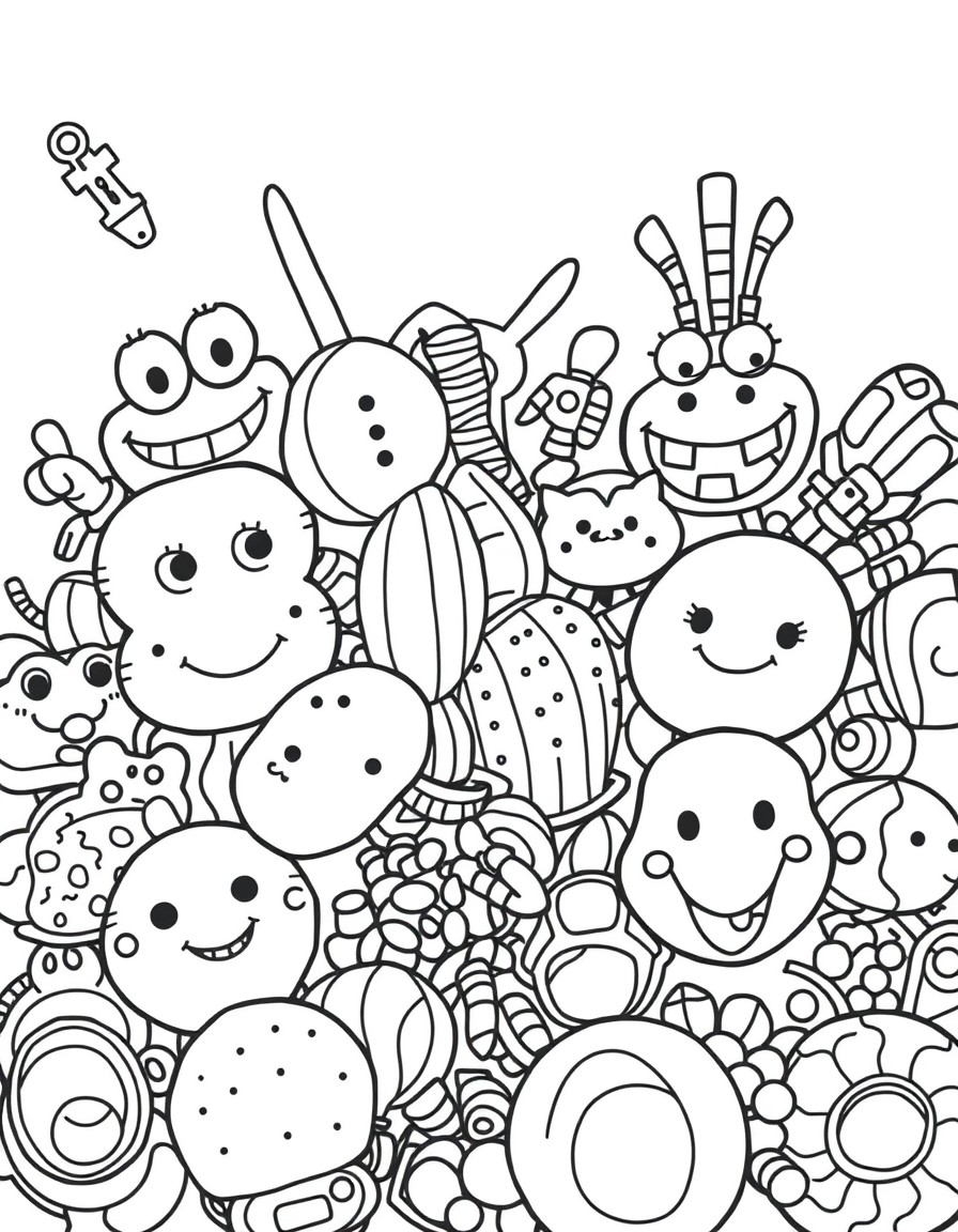 funny doodles with thick lines