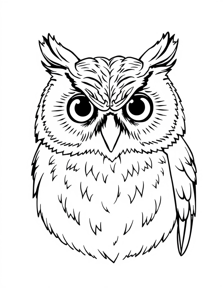 The owl's face is rendered with highly detailed brushstrokes