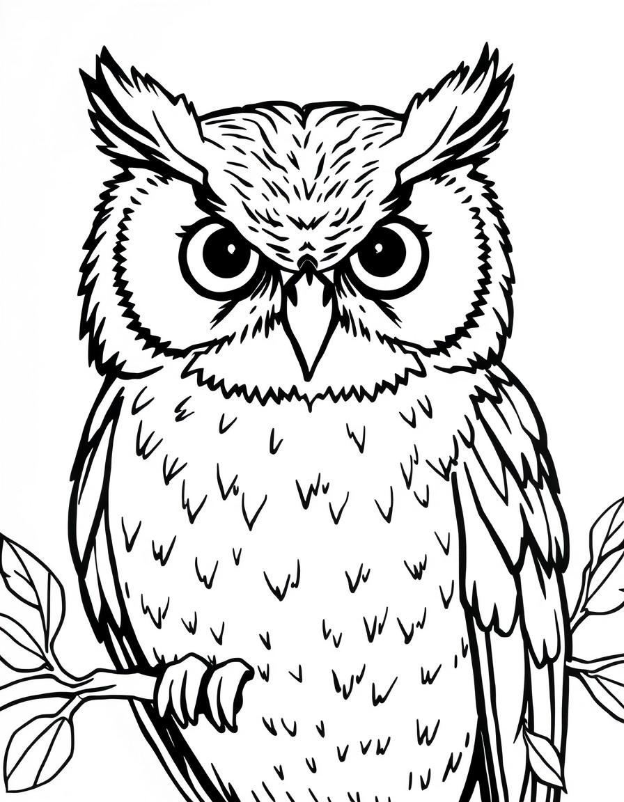 The owl's face is rendered with highly detailed brushstrokes