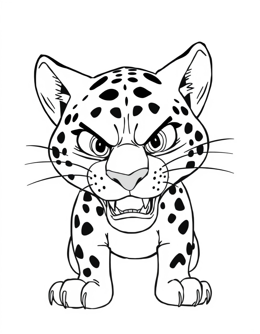 a zootopia character, the jaguar, angry and wild