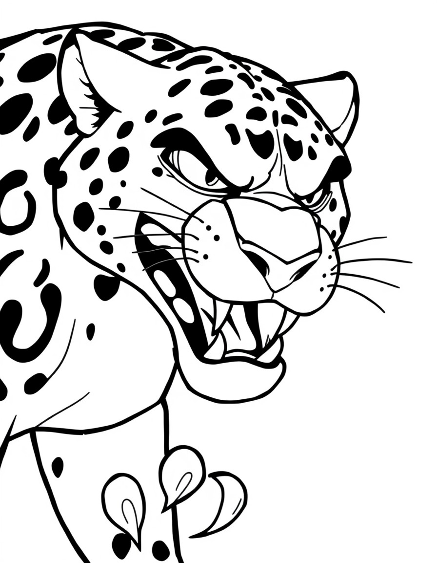 a zootopia character, the jaguar, angry and wild