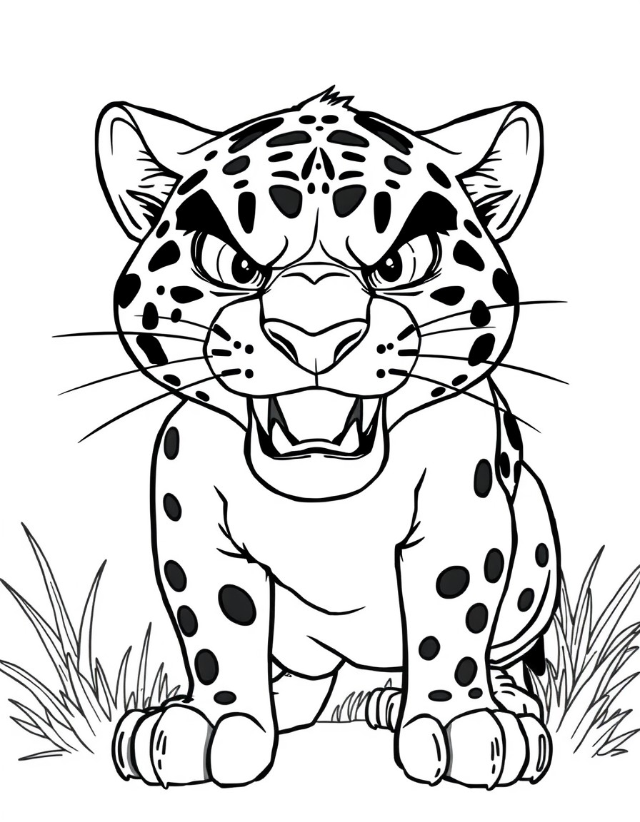 a zootopia character, the jaguar, angry and wild