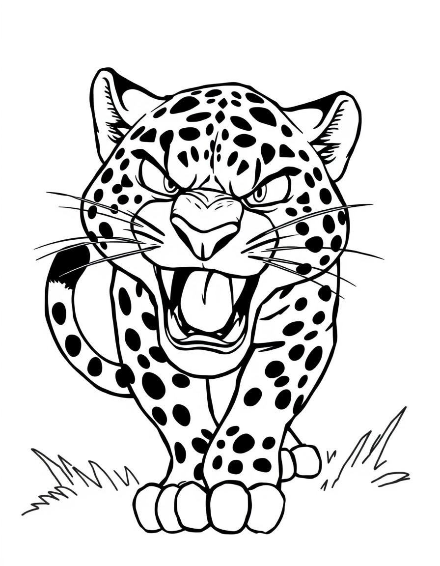 a zootopia character, the jaguar, angry and wild