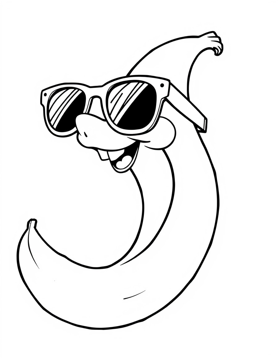 A playful banana with sunglasses