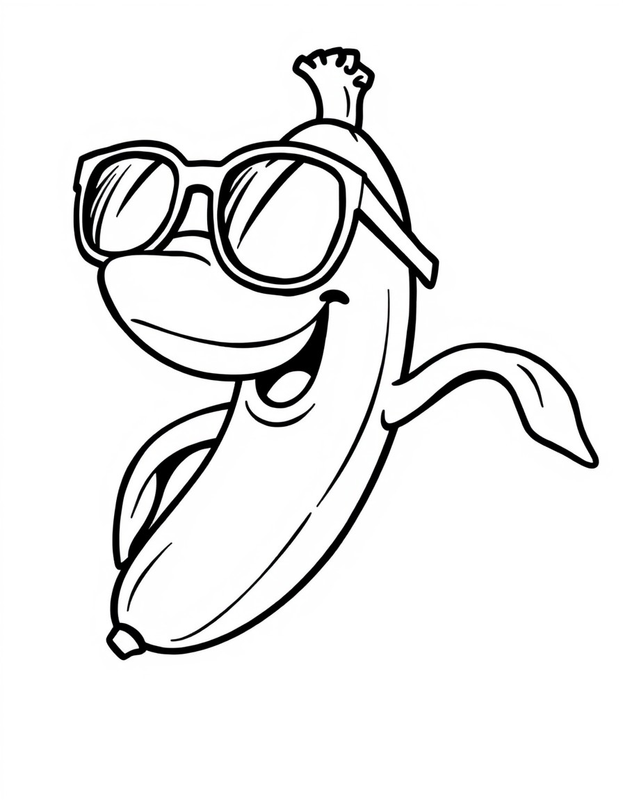 A playful banana with sunglasses