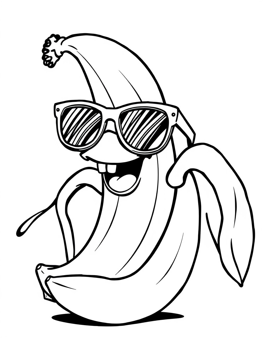 A playful banana with sunglasses