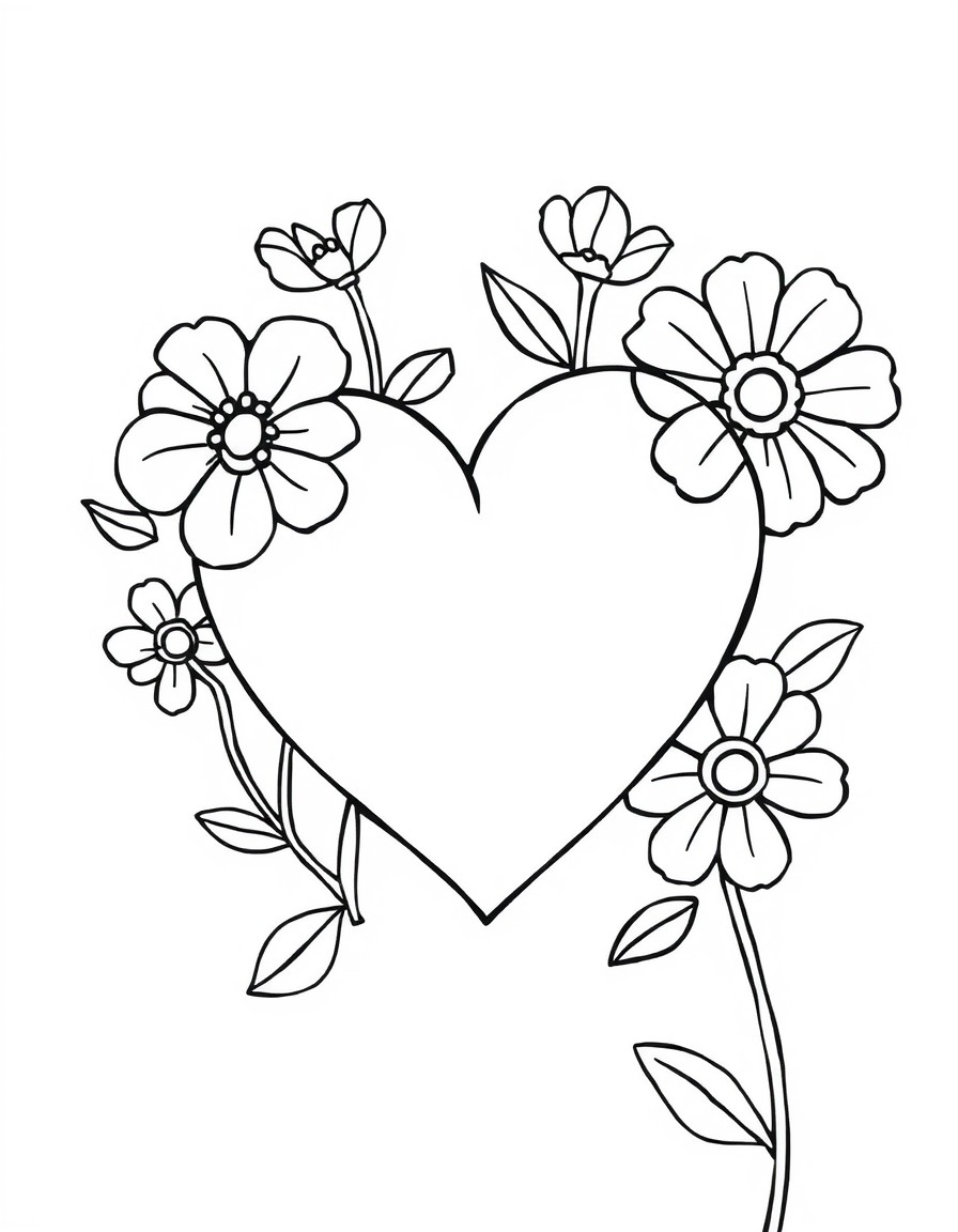 heart and flowers