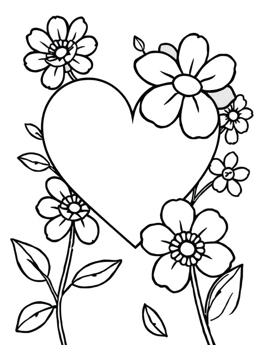 heart and flowers