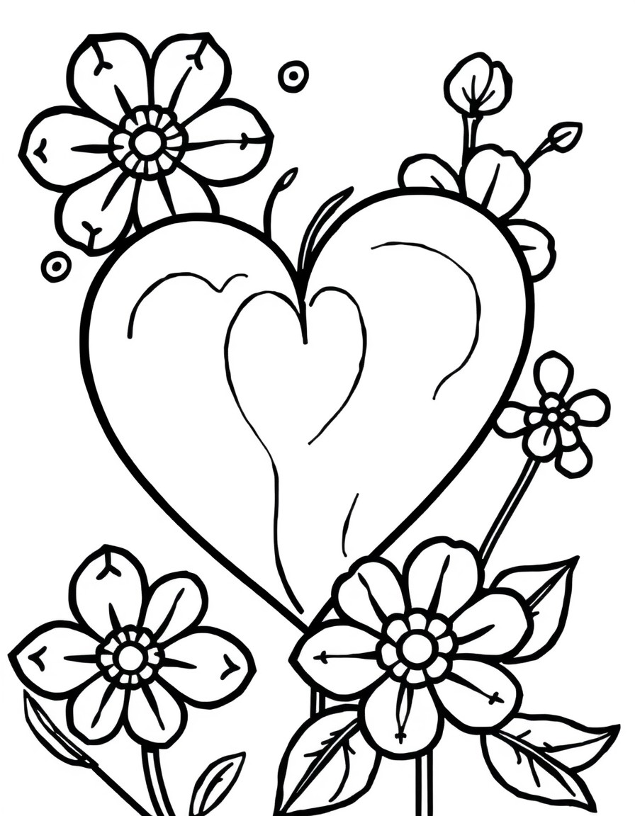 heart and flowers