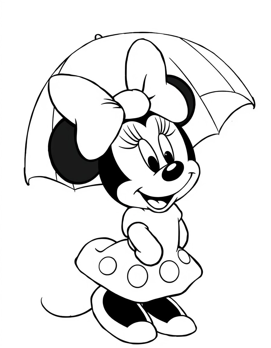 Minnie mouse with umrella