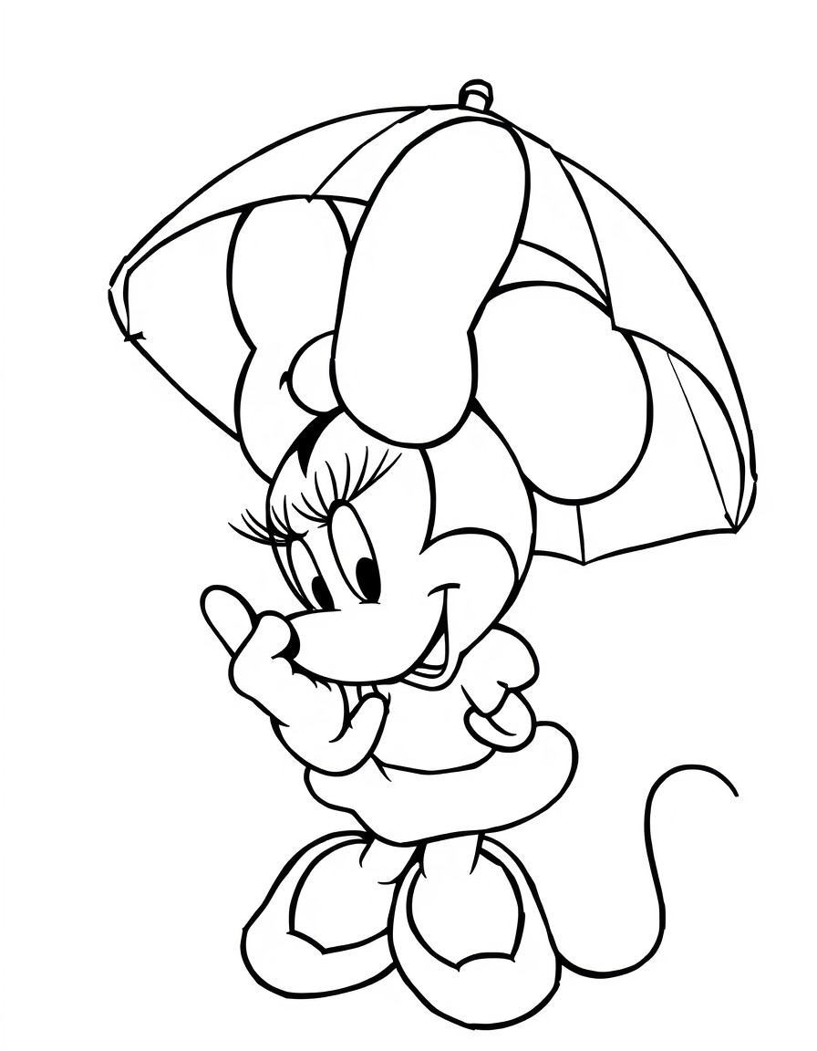 Minnie mouse with umrella