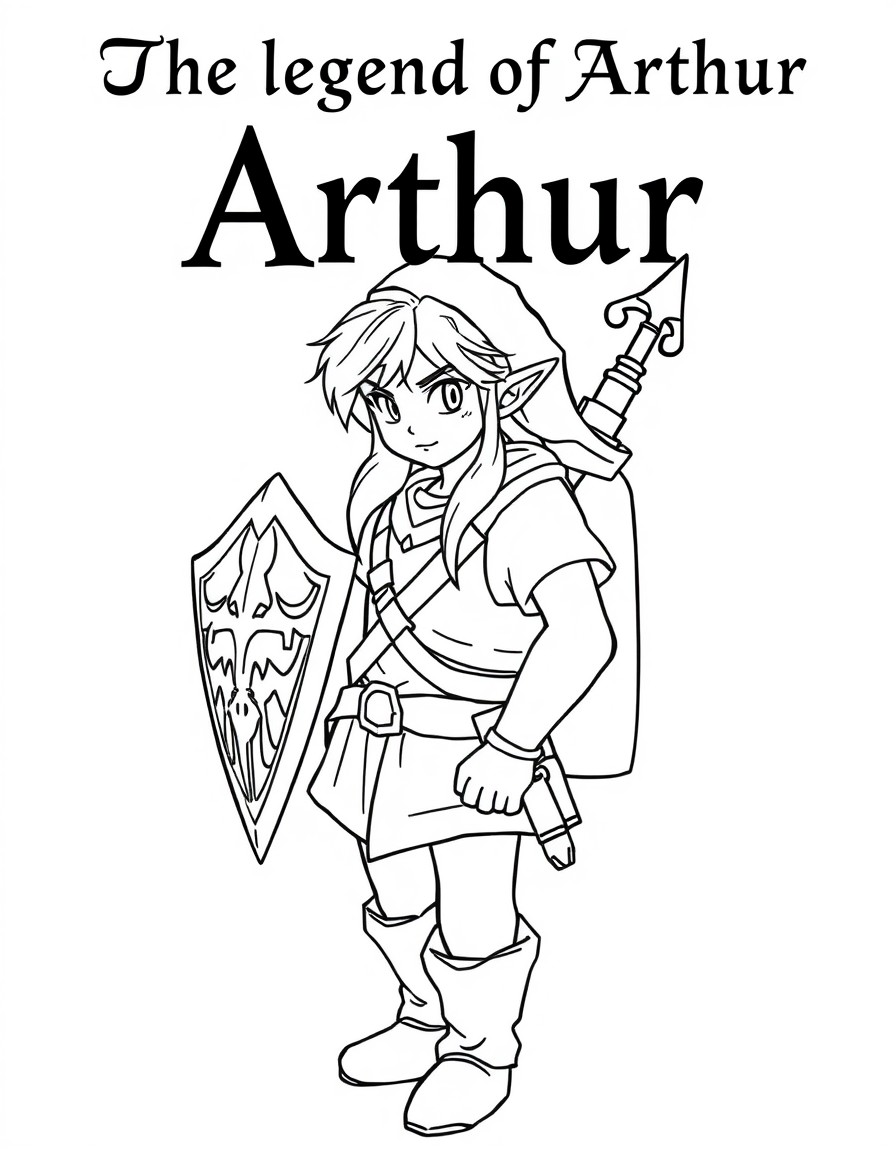 Link in hyrule with text in top "The legend of Arthur"