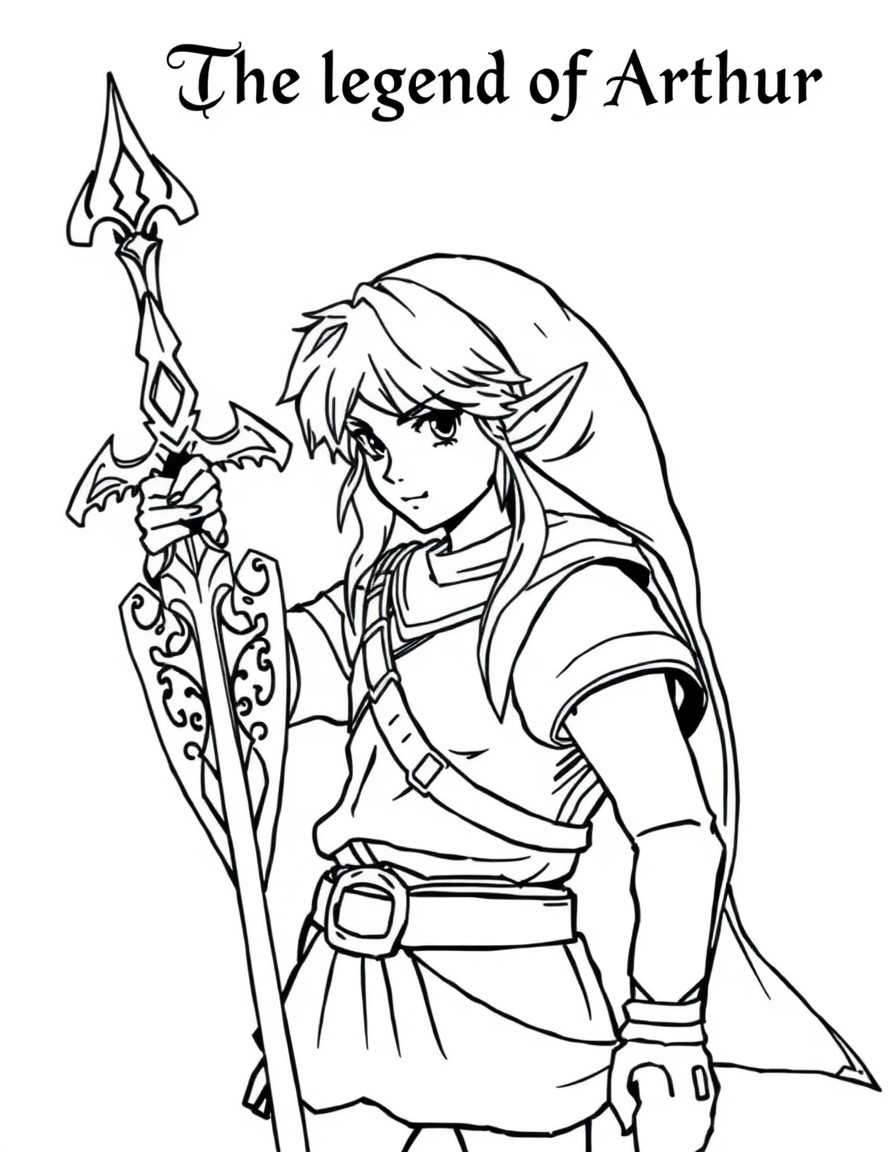 Link in hyrule with text in top "The legend of Arthur"