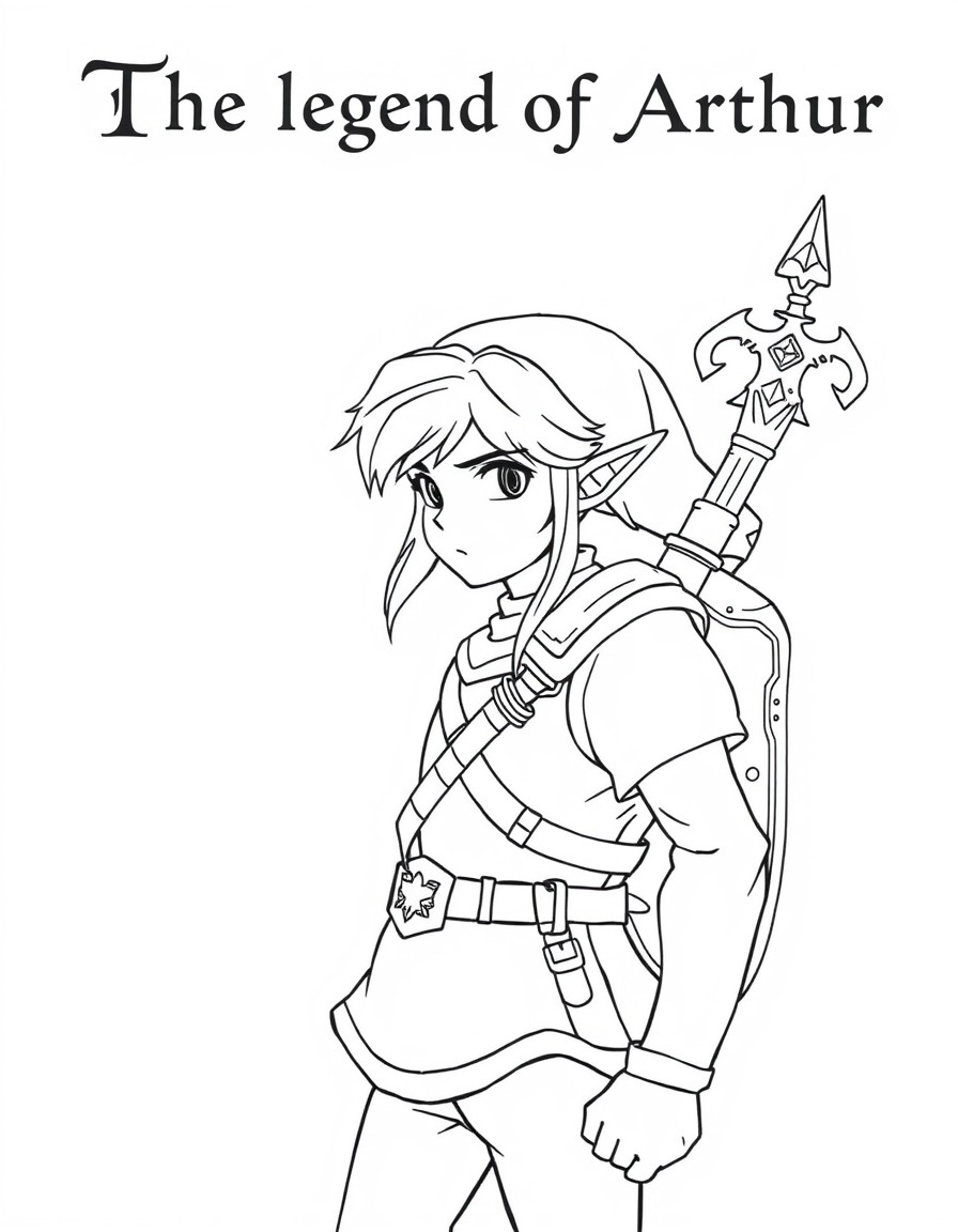 Link in hyrule with text in top "The legend of Arthur"