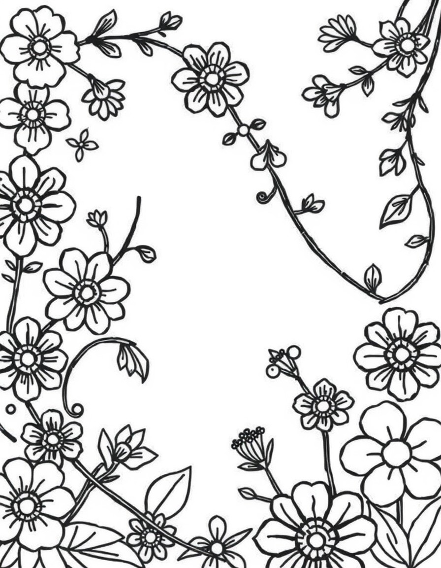 page full of flowers vines and graphic designs