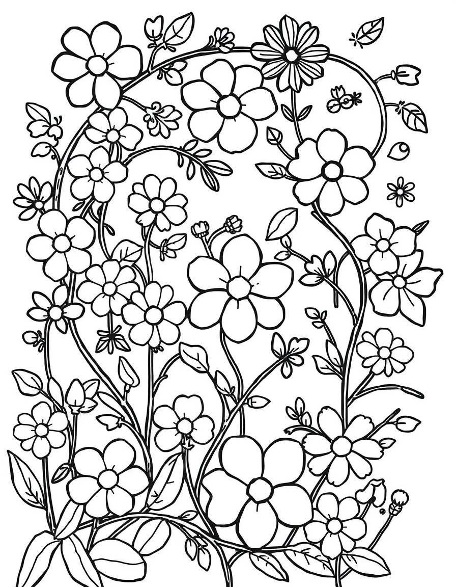 page full of flowers vines and graphic designs