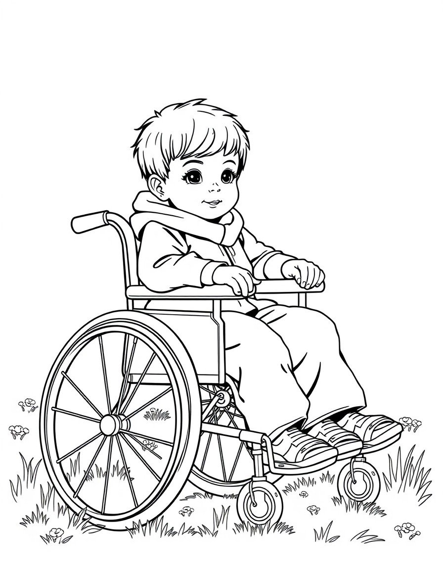 Child in wheelchair easter