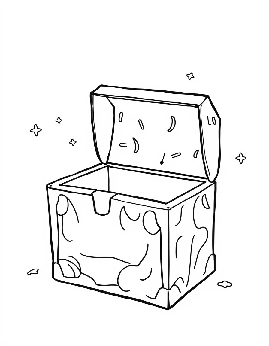 a cute mystery box with space for kids to draw inside the box