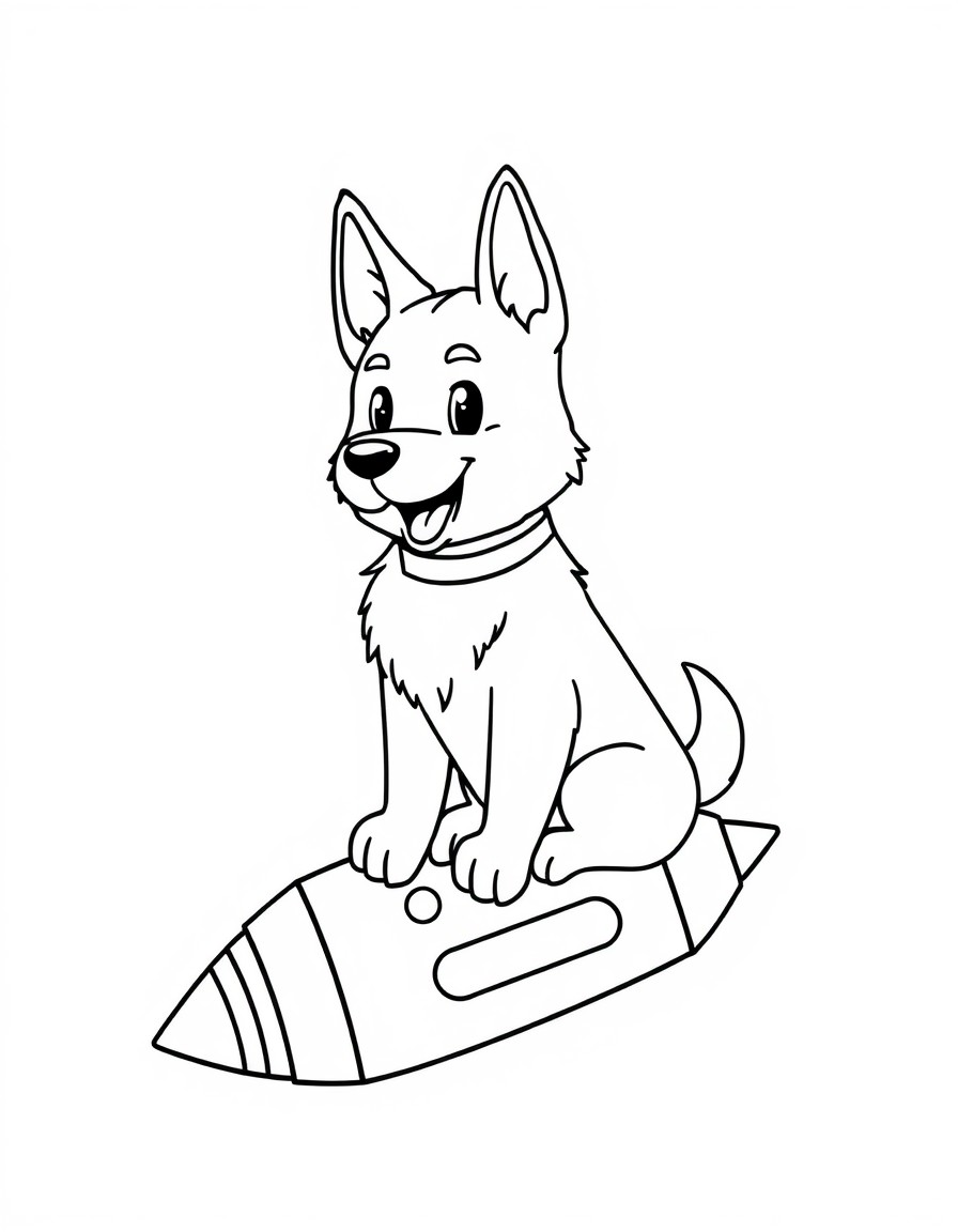 Cute Barzoi Dog on a Rocket