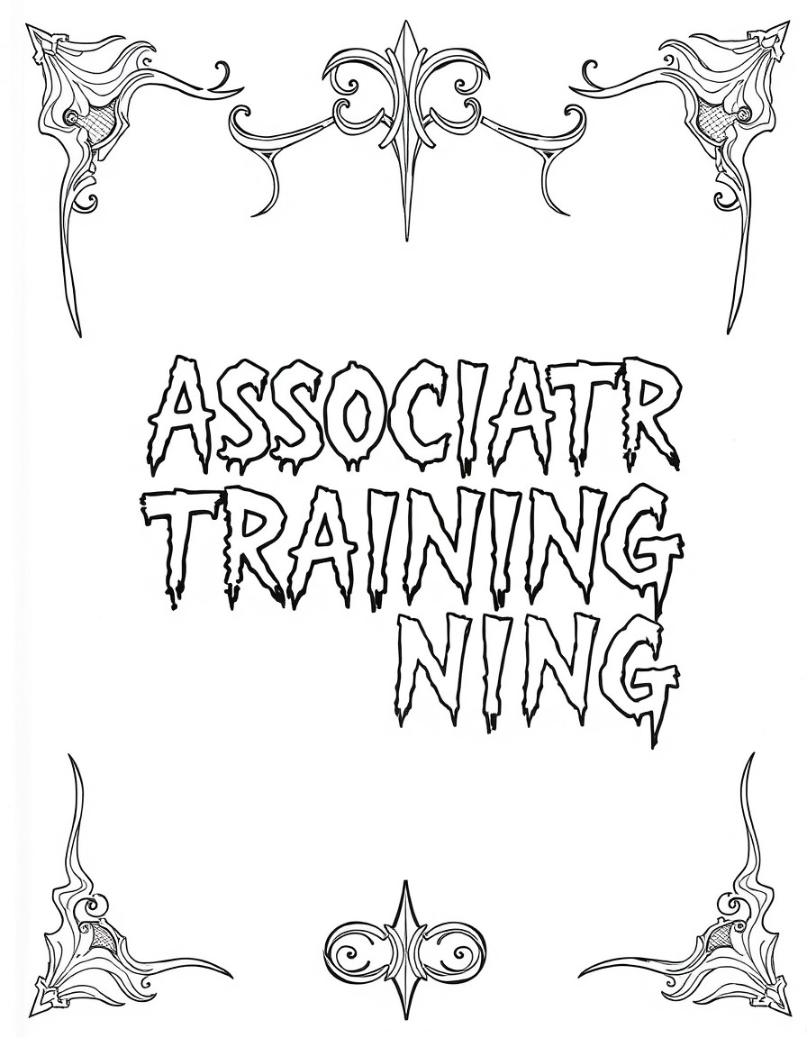 Associate training binder in a creepy font