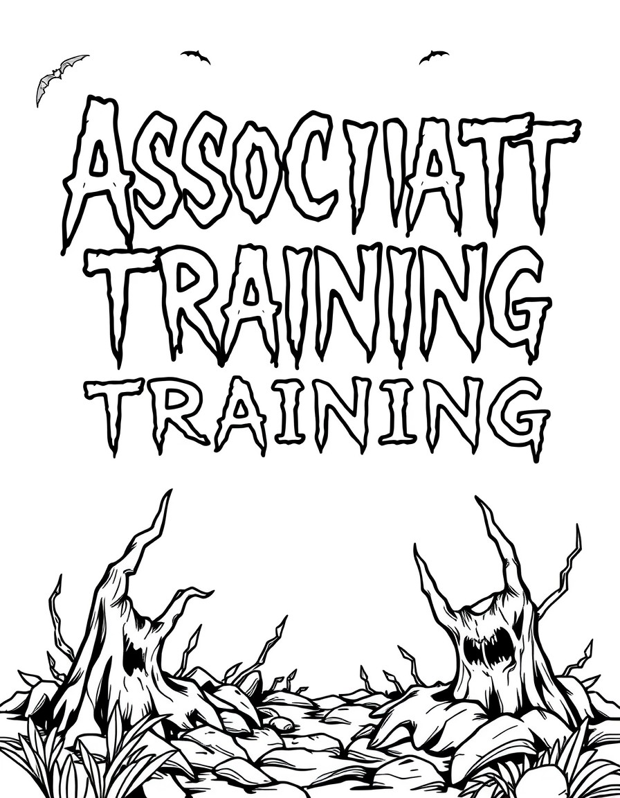Associate training binder in a creepy font
