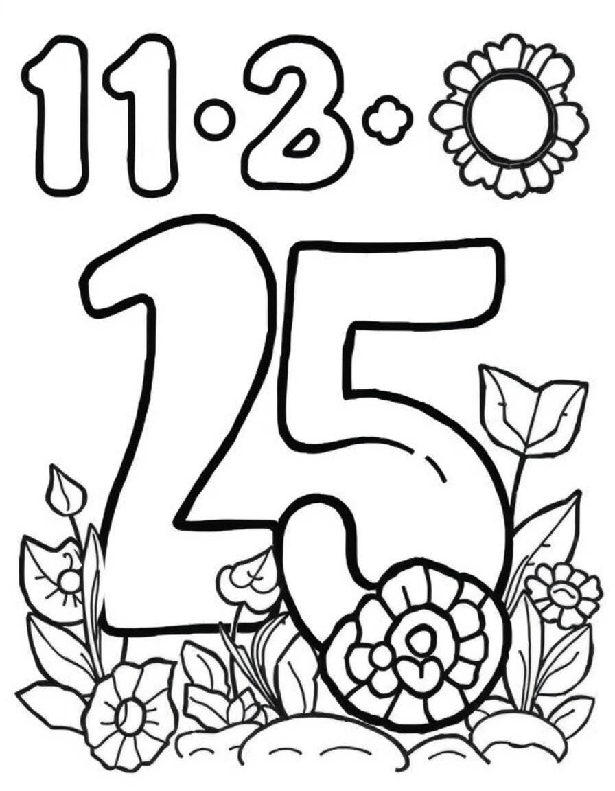 coloring book for kids 1 to 5 years old from numbers 1 to 25 attractive and activity