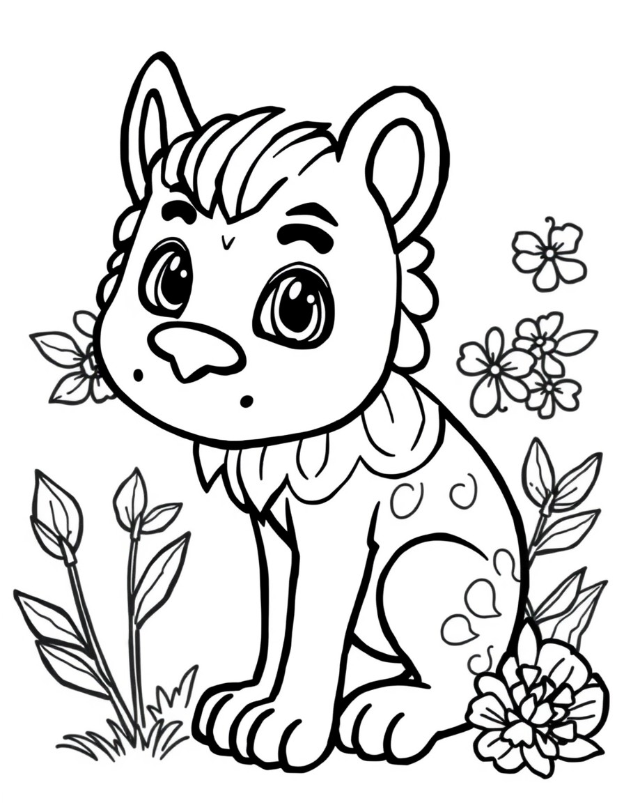 coloring page with pure white background and solid black lines only, no grayscale or shading: , thick black outlines, large clear spaces perfect for young children, clear outlines with good coloring spaces, perfect for printing