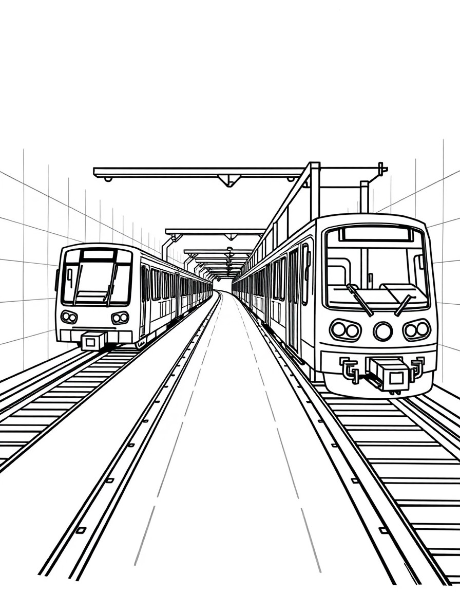 a coordinate plane with subway trains moving right to left the X values and elevators oving up and down the y values