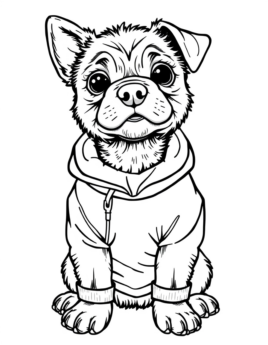 cute dog with new clothes