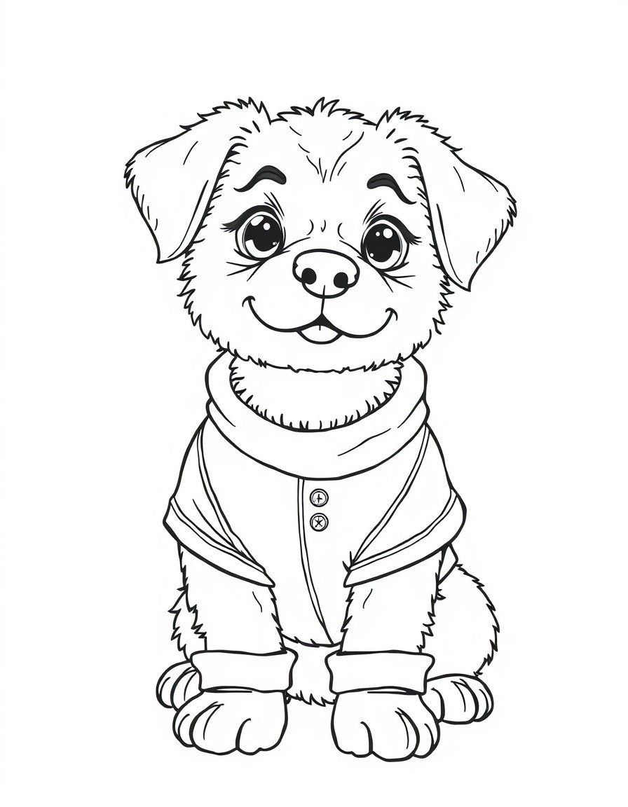 cute dog with new clothes