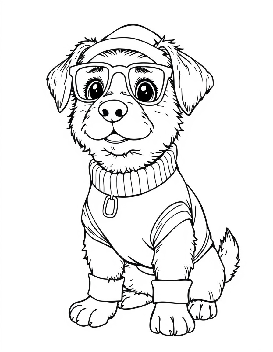 cute dog with new clothes