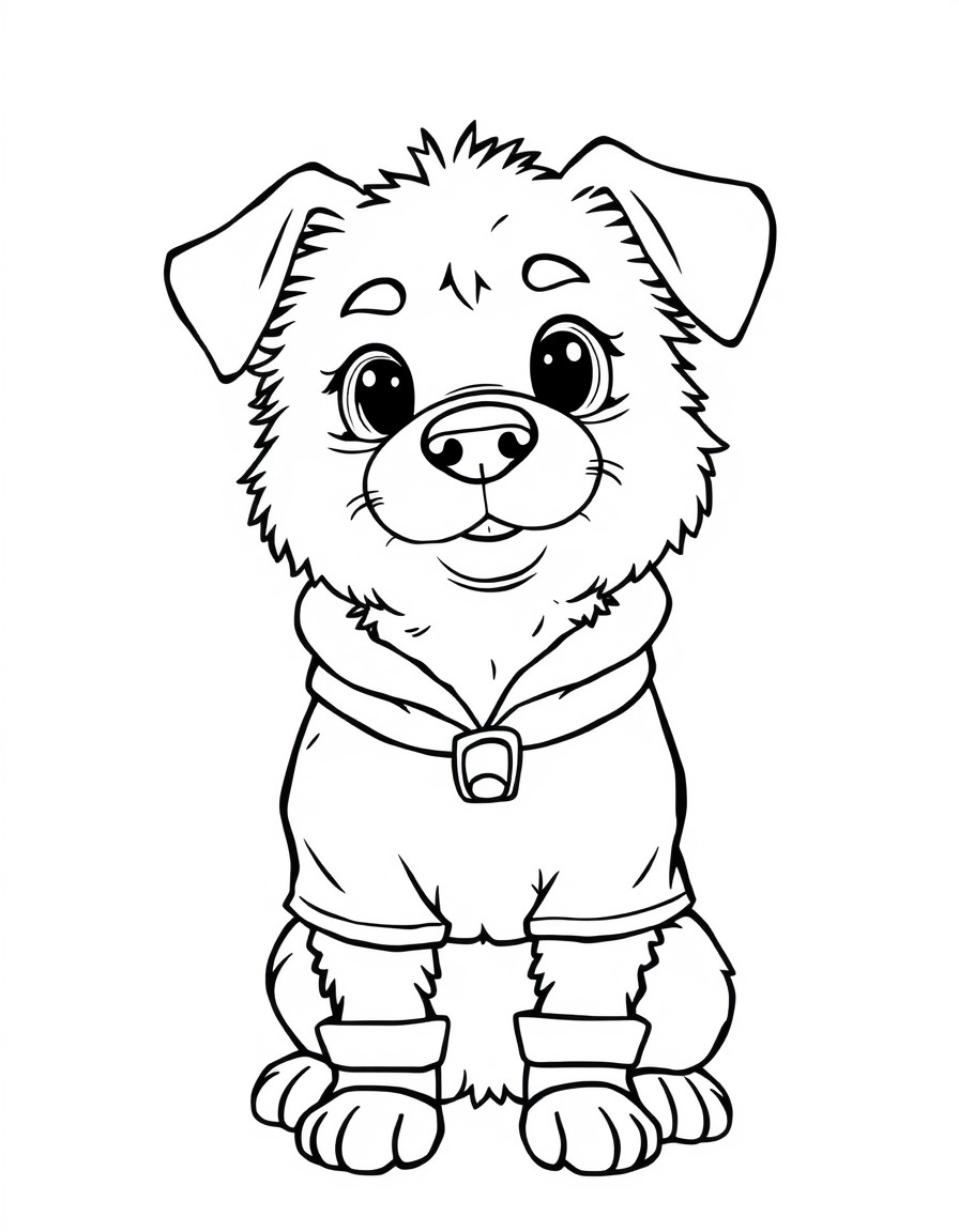 cute dog with new clothes