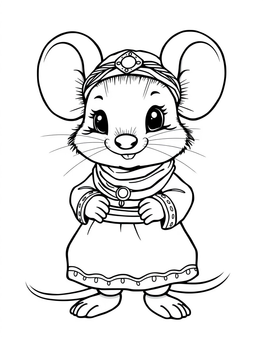mini mouse wearing traditional Omani dress with micky mouse wearing Omani traditional clothas