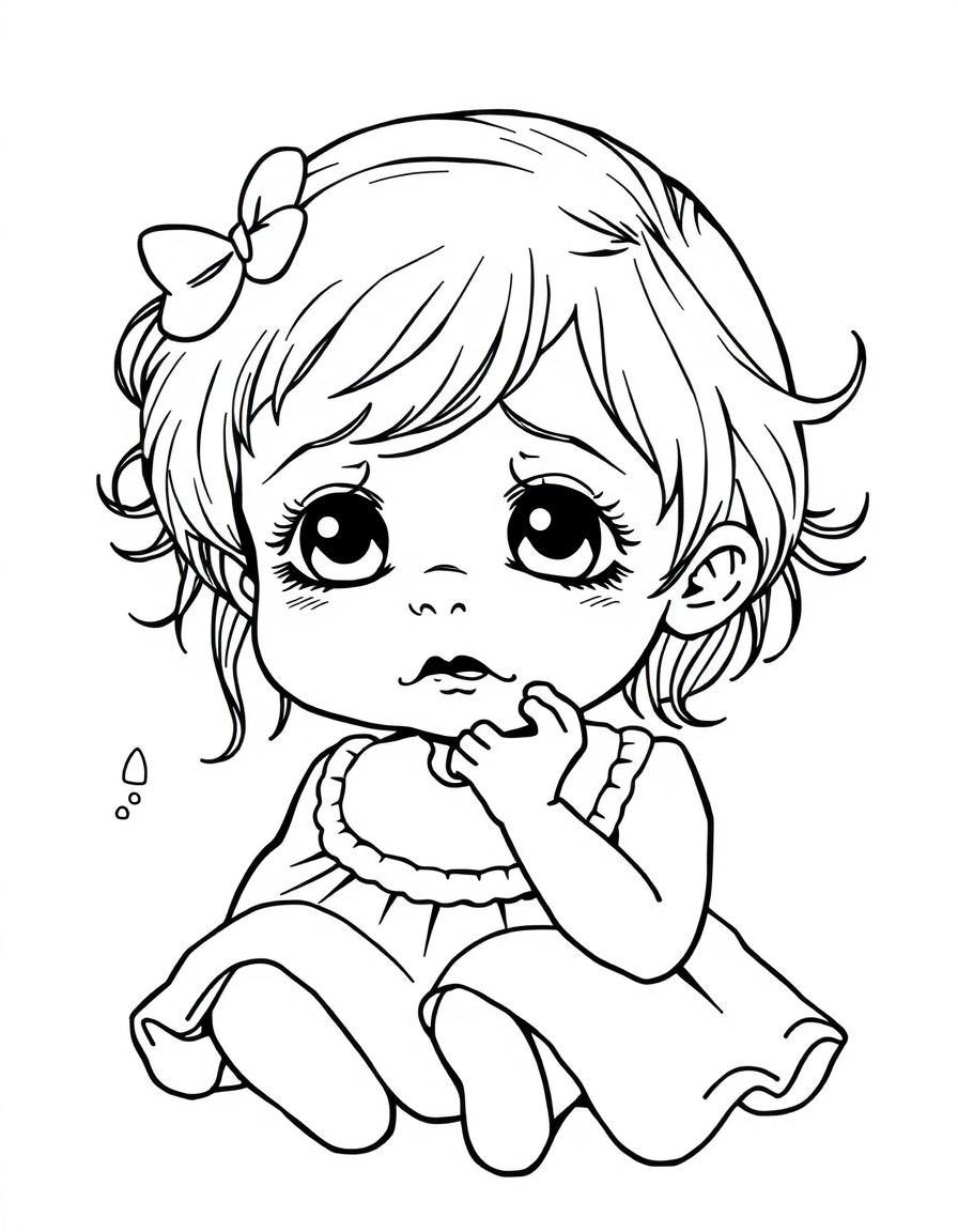 Small girl cute crying