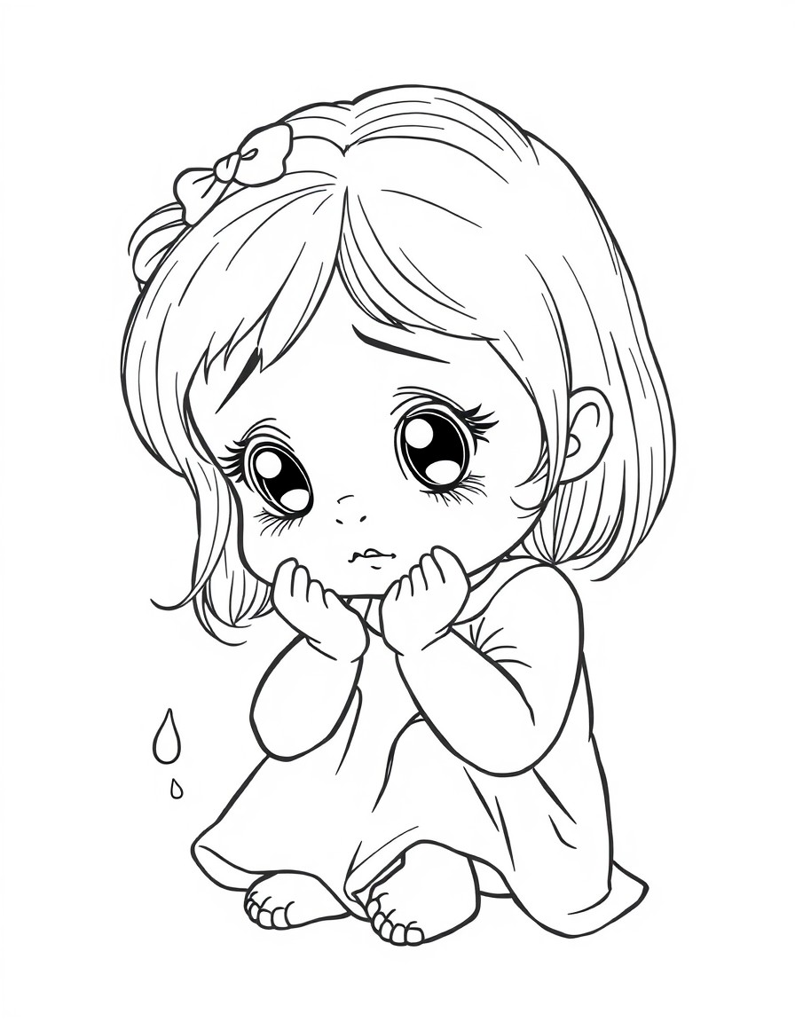 Small girl cute crying