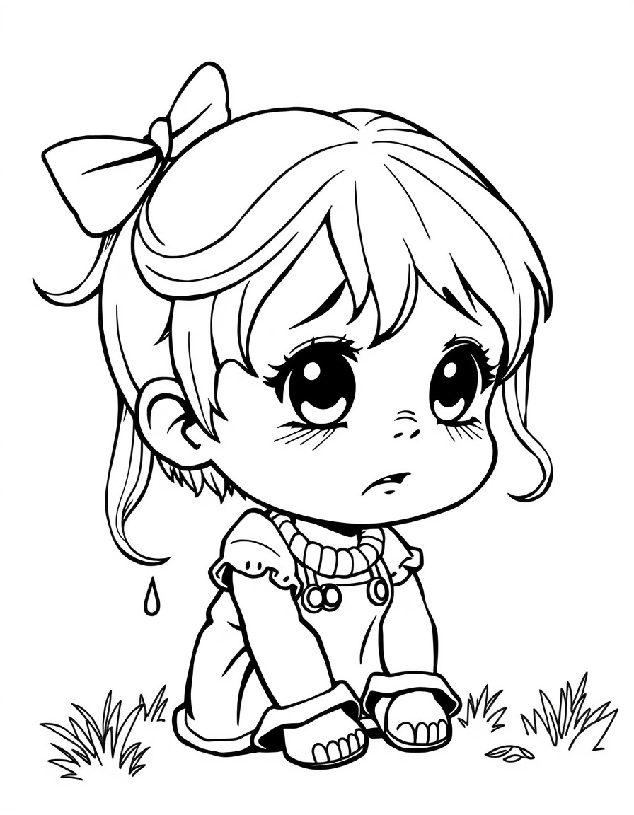 Small girl cute crying