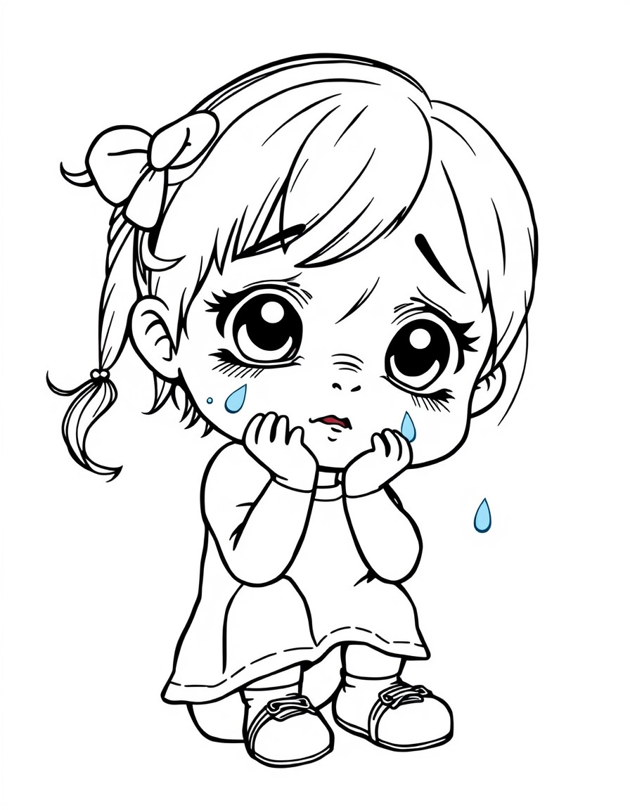 Small girl cute crying