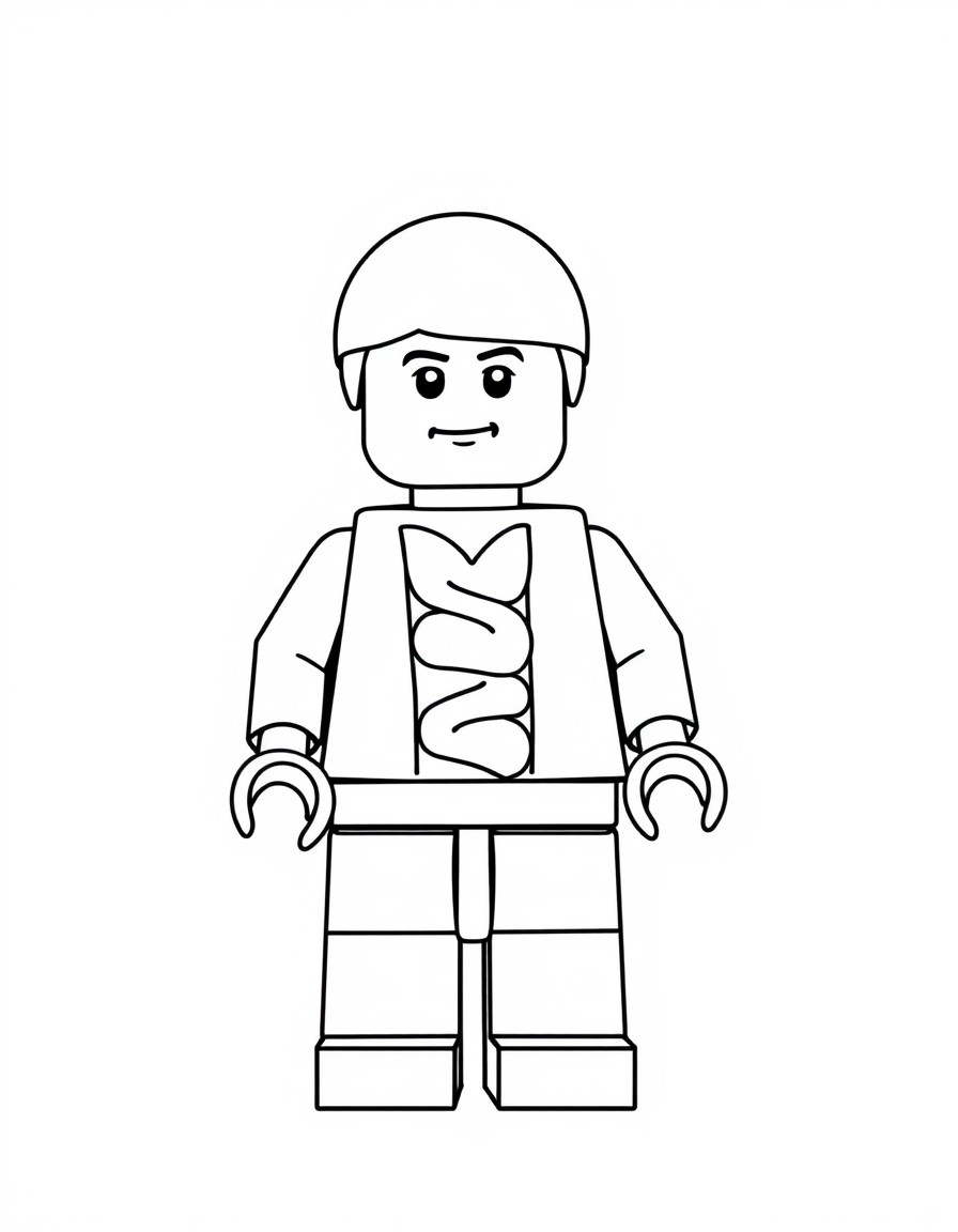 A lego minifigure dressed as a  hotdog